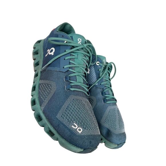 ON CLOUD X Running Shoes Men’s Storm Tide Blue Green Size 12.5 - Picture 5 of 13